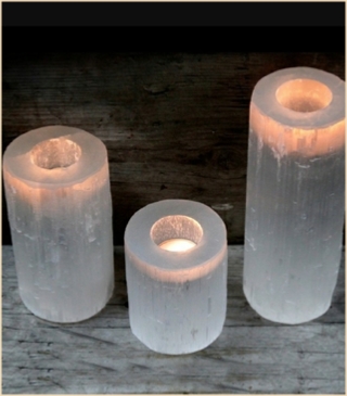 Selenite Candle Holder