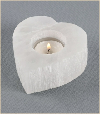 Selenite Candle Holder