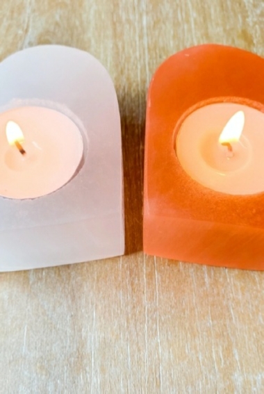 Selenite Candle Holder
