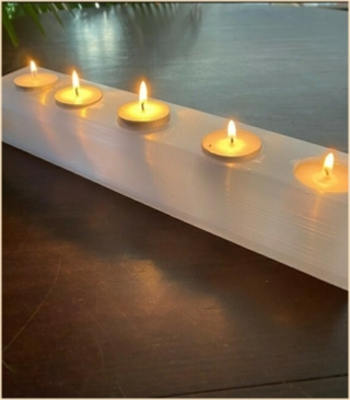 Selenite Candle Holder